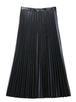 pleats midi skirt/BLACK