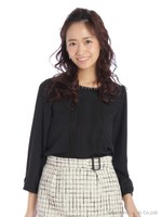 ジョーゼットティアードBL8分袖　3/クロ