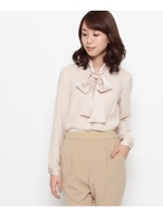 ピンタックボウタイブラウス/ホワイト系(002)