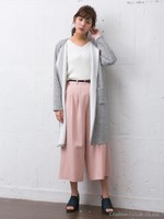 【人気アイテム】ミル起毛ボンディングノーカラー/コーディガン/ライトグレー/オフホワイト