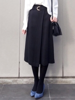 ウエストベルト付タイトスカート/アイボリー