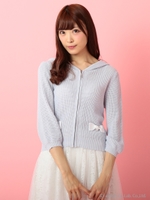 華やかスプリングニットパーカー/カーキ