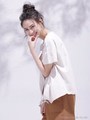 Anti Soakedフロントリボントップス [汗染み防止加工シリーズ]/ホワイト