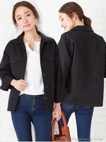 【Marie Hill】スター刺繍ミリタリージャケット/ブラック