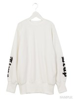 もこもこロゴスリーブトレーナーワンピ/ブラック