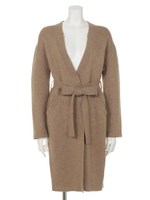 ダブルフェイスニットコーディガン/ベージュ