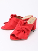スエードリボンサンダル/レッド