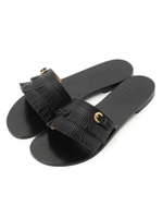 CORSO ROMA フリンジコンフォートサンダル/ブラック(019)