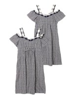 OFF THE SHOULDER FLARE DRESS/インディゴ