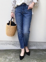 ハイライズデニムテーパード/サックス