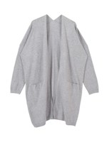 ライトニットロングカーディガン/ベージュ