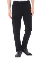 【AZUL by moussy】クラッシュ＆リメイク裏毛スウェットパンツ/BLK