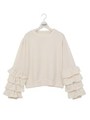 袖フリルプルオーバー/ホワイト