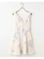 大花ローズ柄ワンピース/イエロー