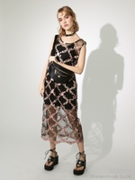 EMBROIDERYチュールレースワンピ/ホワイト