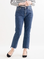 アシンメトリーカットオフデニム/ブルー