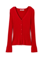 パレットＲＩＢリブニットカーディガン/レッド(100)