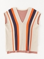 ヴィンテージストライプニットVネックTOP/NAVY