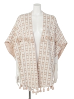 ジャガードタッセルガウン/ベージュ