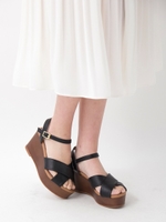 前クロスウェッジサンダル/キャメル