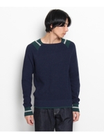 配色デザインニット/ネイビー(093)