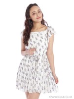 フラワープリーツワンピース/コン