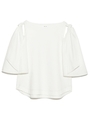 リボンカットブラウス/WHT