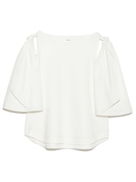 リボンカットブラウス/WHT