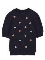 [L.B CANDY STOCK]フラワービジューニットトップス/NVY