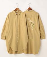 刺しゅう入りビッグシャツワンピース