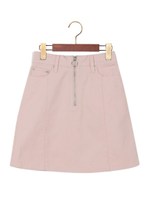 前ZIP台形スカート/デニム/ブルー