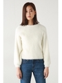 【AZUL by moussy】フェレットタッチニットプルオーバー/BEG