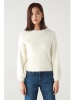 【AZUL by moussy】フェレットタッチニットプルオーバー/BEG