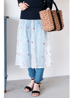 チュールエンブロイダリースカート/ホワイト(030)