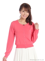 R/N花粉・ドライ7分袖カーデ　2/ピンク