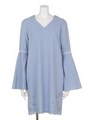 【Kalen】EMBROIDERED COTTON DRESS/SAXE BLUE