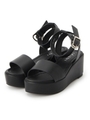【S】プラットフォームベルトサンダル/ブラック(019)