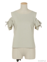 3WAYリボンカットトップス/グレー