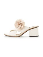 コサージュ付きサンダル/IVR