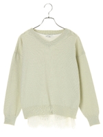 裾レースインナー+プルオーバーセット/ネイビー