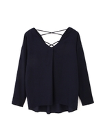 《HOLIDAY LINE》テンセルツイルバッククロスシャツブラウス/カーキ(180)