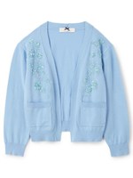ビーズシシュウカーディガン/ライトブルー