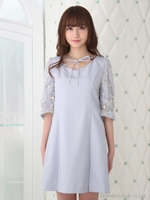 袖チュールスカラップチョーカー風ＯＰ/ピンク