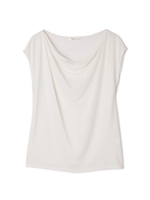 [ウォッシャブル]強撚スムースドレープカットソー/ホワイト(030)