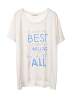 カラーロゴスリットスリーブT/ベージュ