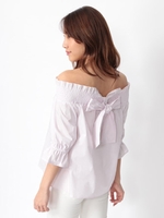 シャーリングオフショルブラウス/ピンク
