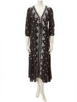 刺繍マキシワンピース/サックス