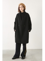 【AZUL by moussy】ダブルボタンコート/BLK