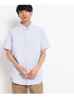 オックス半袖ボタンダウンシャツ/ホワイト(001)