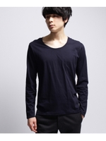 inner light u neck long tee/ネイビー系(094)